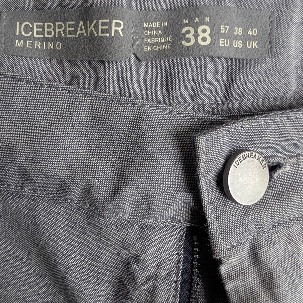 Icebreaker Merino Wool Blend Pants 38x32 Grey Lightweight Summer Pants